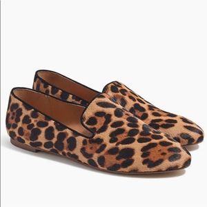 J. Crew Cora Leopard Print Calf Hair Flat Sz 7.5